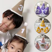 Childrens Birthday Hats Baby One Year Decoration Headwear Baby Shower Birthday Party Decoration Supplies Boys Girls Photo Prop