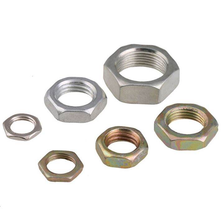 m7-m8-m9-m10-m12-m14-m16-baja-karbon-halus-pitch-thread-hex-nuts-tipis-nut-lock-nuts-putih-seng-warna-seng-nikel-berlapis