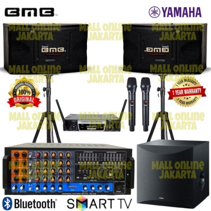 Paket Karaoke Bmb 10 Inch Sound System Rumah Indoor Subwoofer Aktif 10