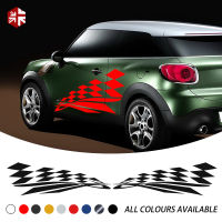 2X Checkered Flag จัดแต่งทรงผมรถประตูด้านข้าง Stripes Body ไวนิล Decal สำหรับ MINI Cooper Paceman R61 JCW อุปกรณ์เสริม