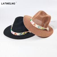 Desige quot;PEACE quot; Sun Hats For Women Men Fashion Fedoras Beach Hats Ladies Black White Panama Straw Hat Suncreen Wholesale