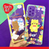 Oppo A16k / A76 เคสนิ่มใสกันกล้อง มุมตัดมุมเหลี่ยม เคสมือถือซิลิโคน TPU ลายตัวการ์ตูนน่ารัก