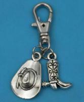 ✎✿ Western Cowgirl Boot high heeled shoes boots Hats Lobster clasp key Chains Boots Hats keychain For Car Key Ring Handbag Gift