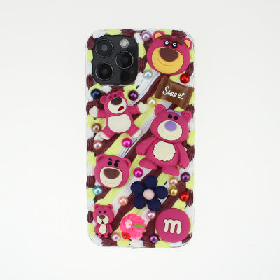 new phone case for iphone 7 8 plus x xs xr xsmax se 11 12 13 pro max mini cover cute bear kawaii women cream cases samsung