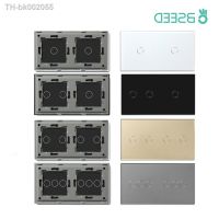 ◐❆ BSEED EU Standard Wall Glass Panel With Metal Base DIY Part For Touch Light Switch 157x86mm Crystal Glass Cover Only