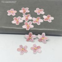 ☽ MAXSIN FUN 10 PC Small Pink Cherry Flower Patches Clothing Embroidery Sticker Iron On Kids Dress Bags Applique DIY Decoration