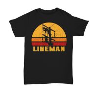 เสื้อยืดโอเวอร์ไซส์เสื้อยืด พิมพ์ลาย Power Lineman สไตล์เรโทร เหมาะกับของขวัญ สําหรับผู้ชายS-4XL  KQC0