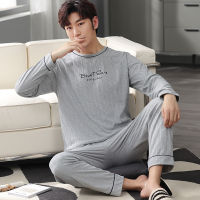 New  Spring Men Pajamas long Sleeve Male Pajama Set Men Pure Full Cotton Pajamas For Men Sleepwear Suit homewear 4XL