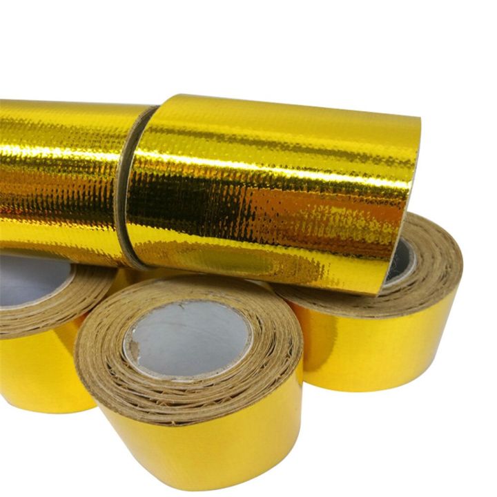 5-500-cm-10-500-cm-aluminum-foil-tape-automotive-exhaust-pipe-decorative-tape-gold-heat-shield-wrap-tape-adhesives-tape