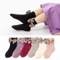 1-7Y Kids Girls Socks Cotton Fashion Cute Bowknot Sox Comfortable Long Socks for Children Sweet Baby Girl Infants Toddlers New