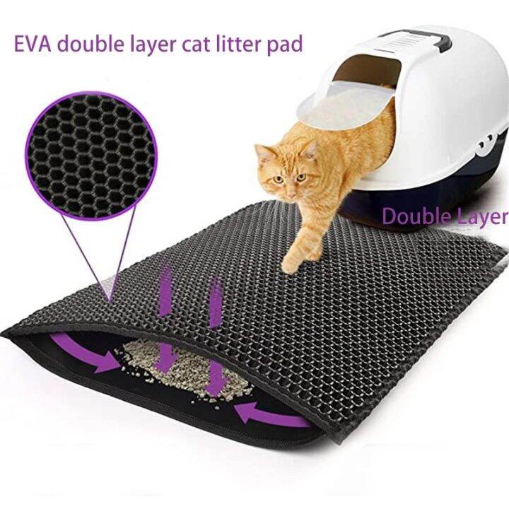 READY STOCK Double Layer Cat Litter Mat Trapping Mat Waterproof Cat Pad