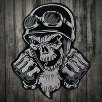 Large Embroidery twill Motorcycle Biker Patches helmet Glasses Skull patch Biker  for Jacket Backpack Vest  Back patch Haberdashery