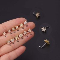 1 Piece Nose Stud L Shape Stainless Steel Body Piercing Jewelry 20 Gauge Barbell