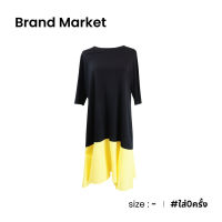 Brand Market เดรสดำชายเหลือง A019-19