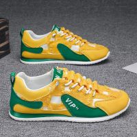 2023 New Fashion Yellow Golf Shoes for Men Comfortable Canvas Sneakers Male Walking Fitness Golfer Training Shoes