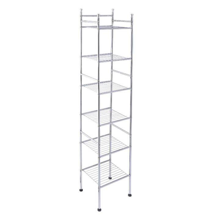 Bathroom Slim Storage Shelving Unit, Chrome, Clear Shelfs Lazada.co.th