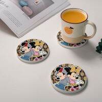 Disneys Mickeys Mouse Minnies Mouse 2PCS Round Diatomite Cup Coaster (10*0.9ซม.)