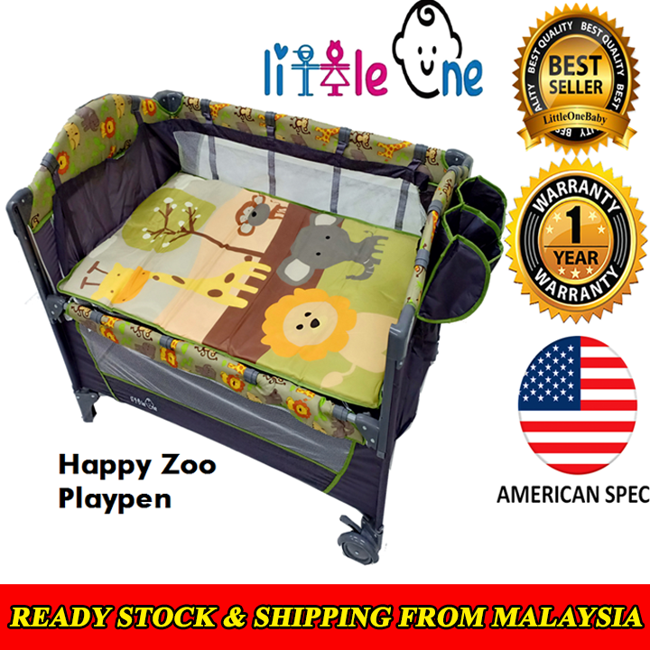 Playpen Happy Zoo Little One Sleep By Side Portable Playpen Baby Cot Sliding Door Playpen Lazada