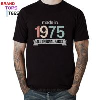 Vintage Made In 1975 Original Parts T Shirt Men Retro Born In 1975 T-Shirt Male Father Day 45 Years Old Birthday Gift Tee Shirt