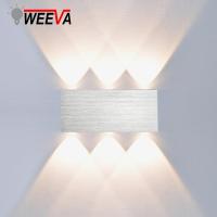 WEEVA Led Wall Lamp Modern Sconce Stair Light Fixture Bedroom Bed Living Room Bedside Indoor Lighting Home Hallway Loft Silver