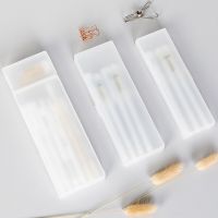 2022 Pencil Cases Pens Storage School Office Simple Matte Transparent Plastic Box Frosted White Stationery Supplies Pencil Cases Boxes