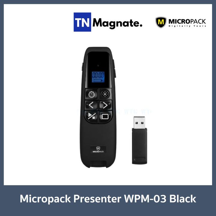 รีโมตควบคุมคำสั่งไร้สาย-micropack-presenter-wpm-03-black
