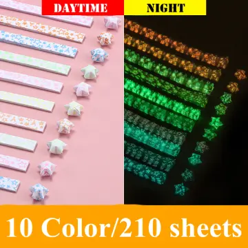 100 Sheets Luminous Origami Stars Paper Strips Lucky Color Star