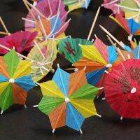 80pcs Printed Umbrella Cocktail Umbrella Sign Fruit Cake Drink Decoration Supplies Creative Decoration Sign Small Umbrella Sign