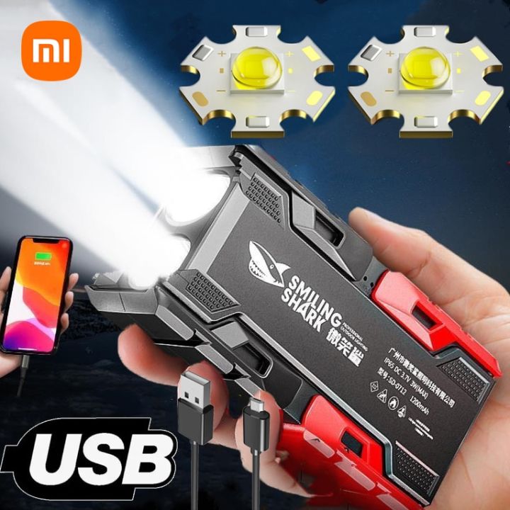 xiaomi-ไฟฉายไฟฉายที่มีประสิทธิภาพกำลังสูงไฟฉายกันน้ำทหารยุทธวิธี-nbsp-ไฟฉายกันน้ำตั้งแคมป์ไฟแบบชาร์จไฟได้