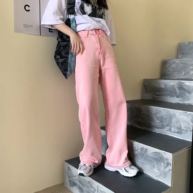 pink baggy trousers