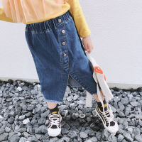 Thunderers Kids Girls Denim Skirt Autumn Cotton Multi-button Skirt Faldas Spring Baby Girl Clothes 2Y-7Y