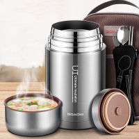 BOAONI 1000ml Food Thermal Jar Vacuum Insulated Soup Thermos Containers 188 Stainless Steel Lunch Box with Folding Spoon