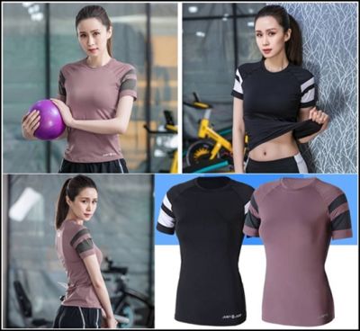 SIBOON เสื้อออกกำลังกาย โยคะ  ฟิตเนส วิ่ง แขนสั้น สำหรับผู้หญิง Sport and Yoga  Shirt