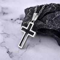 2022 Fashion Stainless Steel Necklace For Men Women Black Gold Color Silver Color Cross Pendant Chain Necklace Jewelry Gift Fashion Chain Necklaces