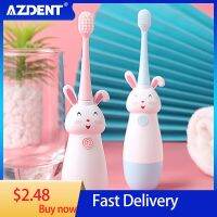 [Hot Sale] AZDENT Children แปรงสีฟันไฟฟ้าสำหรับ3-12 AgesCartoonSoft เปลี่ยนหัวสีฟ้า/ชมพู