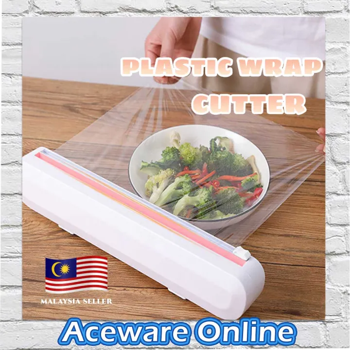 STRETCH PLASTIC WRAP DISPENSER Clear Film Wrap Cutter Food Wrap Cutter ...