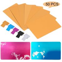 50Pcs Metal Business Cards aluminum alloy Blanks Card for Customer Laser Engraving DIY Gift Cards 7Colors Optional(Gold)