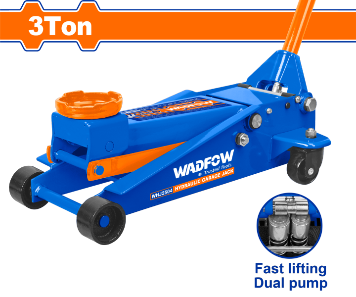 WADFOW 3 TONS Hydraulic Floor Jack 30.2kg For Auto Repair Fast Lift