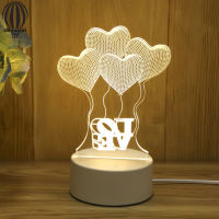 Shuaicai 4W อะคริลิค Usb Night Light 3d โคมไฟตั้งโต๊ะ Led ประหยัดพลังงานโคมไฟตกแต่งบ้านวันหยุดของขวัญสร้างสรรค์