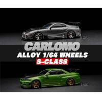 Carlomo S-Class 1/64 Hot Wheels Detail up Kits Wheels Rubber Tires with Brake Disc Assembly Rims for Model Diecast Car for Tomy Die-Cast Vehicles