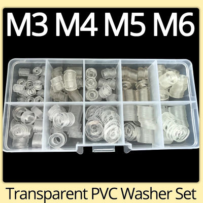 500PCS PVC เครื่องซักผ้า M3 M4 M5 M6พลาสติกแข็งปะเก็นฉนวนกันความร้อนแบนสำหรับสกรู Assortment Kits