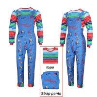 【YP】 Kids Adult Chucky Costume Movie Shirt Pants Horror Clothing for Man Woman