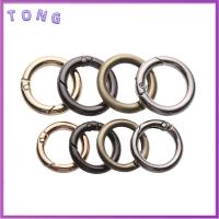 TONG 10pcs คุณภาพสูง ประตูชุบ ทริกเกอร์การกดแบบกลม สีดำ ทอง เงิน คลิปหนีบสแน็ป หัวเข็มขัดกระเป๋า กระเป๋า Carabiner กระเป๋าถือ หัวเข็มขัดโอริงสปริง