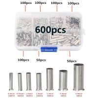 [ใหม่] 600Pcs 0.5mm2-6mm2 22-10 AWG ฉนวนสายไฟ Ferrules ไฟฟ้าสายเคเบิ้ลทองแดง Bare กระป๋อง