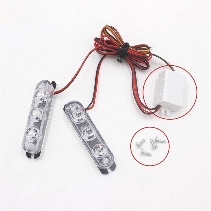 12v-car-police-lights-flashers-auto-stroboscopes-3-led-strobe-lights-warning-signal-police-light-for-all-cars-trucks-motorcycles