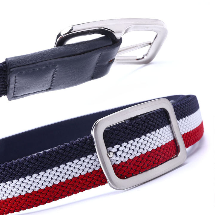 fashion-male-dress-mixed-colored-braided-stretch-golf-elastic-fabric-woven-casual-waist-belt-without-holes-for-menwomenjunior