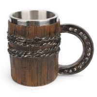 hotx【DT】 Wood style Beer Mug Cup Large-Capacity Heat-resistance Drinking Gifts