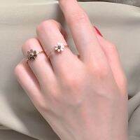 Titanium Stainless Steel 18K Rose Gold Daisy Ring Chane* Camellia Ring Korean Simple Jewelry