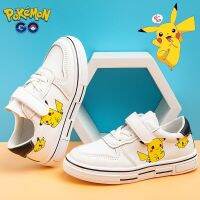 Pikachu Pikachu รองเท้าผ้าใบเด็ก,รองเท้ากีฬาเด็กชายเด็กหญิงเด็กชายกีฬาวิ่งระบายอากาศเด็กวัยหัดเดินสีขาว