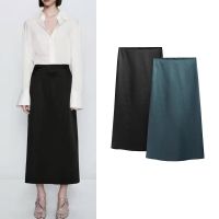 ❇MASSIMO DUTTI กระโปรงยาวปานกลาง,ROK High Waist 5227517ผ้าซาตินสวมใส่สบาย